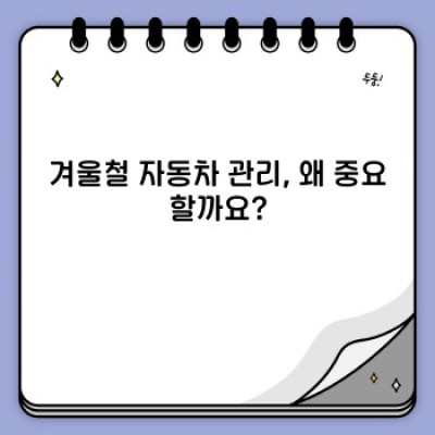 겨울철 자동차 관리법 핵심 포인트 요약: 안전 운전과 차량 수명 연장을 위한 완벽 가이드
