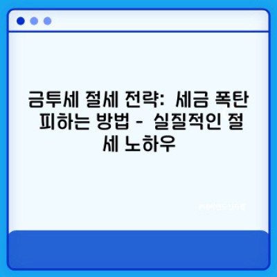 2024년 금투세 개정, 핵심 정리부터 대응 전략까지: 금투세총정리 완벽 가이드