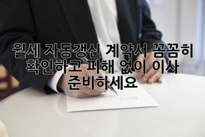 월세 자동갱신? 계약서 꼼꼼히 확인하고 피해 없이 이사 준비하세요!