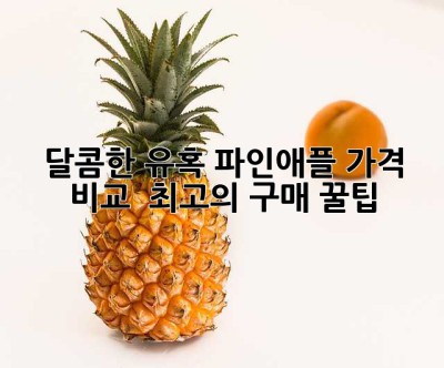 달콤한 유혹! 파인애플 가격 비교 & 최고의 구매 꿀팁