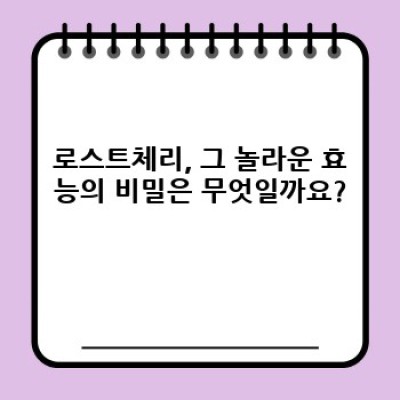 로스트체리오일 완벽 가이드: 효능, 사용법, 주의사항까지!