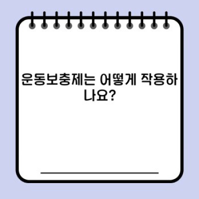 운동보충제 완벽 가이드: 종류, 효과, 선택 방법까지!