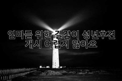 엄마를 위한 길잡이: 성년후견 개시, 어렵지 않아요!